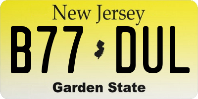 NJ license plate B77DUL