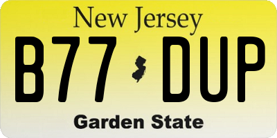 NJ license plate B77DUP