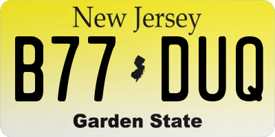 NJ license plate B77DUQ