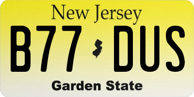 NJ license plate B77DUS