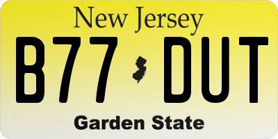 NJ license plate B77DUT