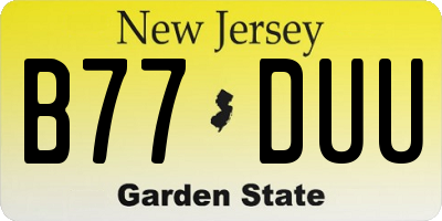 NJ license plate B77DUU