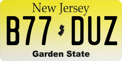 NJ license plate B77DUZ
