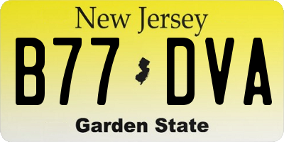 NJ license plate B77DVA
