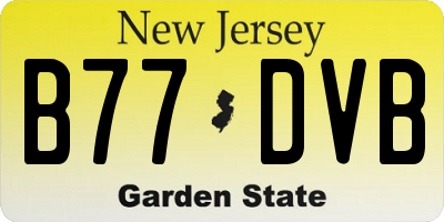 NJ license plate B77DVB