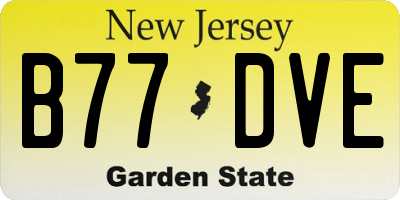 NJ license plate B77DVE