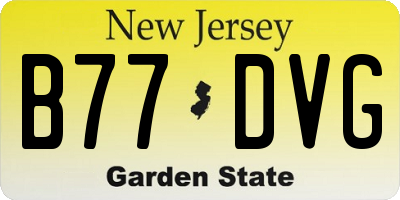 NJ license plate B77DVG