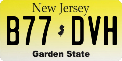 NJ license plate B77DVH