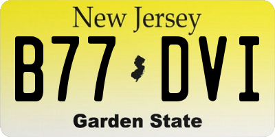 NJ license plate B77DVI