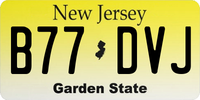 NJ license plate B77DVJ