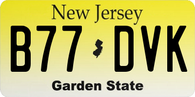 NJ license plate B77DVK