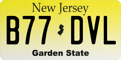 NJ license plate B77DVL