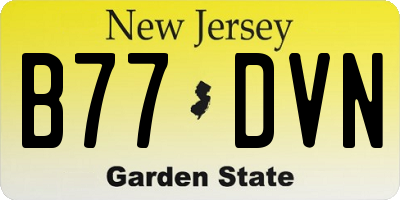 NJ license plate B77DVN