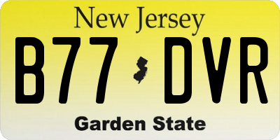 NJ license plate B77DVR