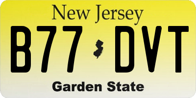 NJ license plate B77DVT