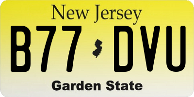 NJ license plate B77DVU