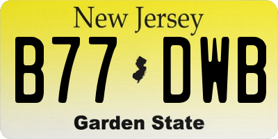 NJ license plate B77DWB