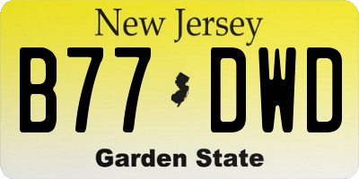 NJ license plate B77DWD