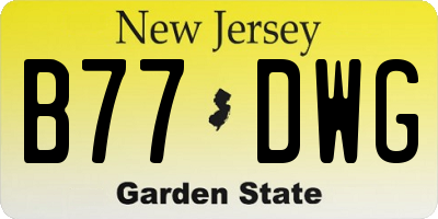 NJ license plate B77DWG