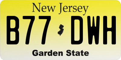 NJ license plate B77DWH