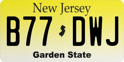 NJ license plate B77DWJ