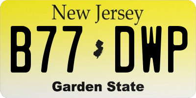NJ license plate B77DWP