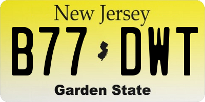 NJ license plate B77DWT