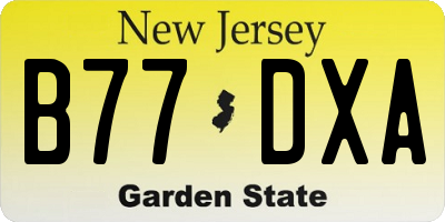 NJ license plate B77DXA