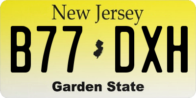 NJ license plate B77DXH