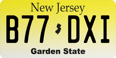 NJ license plate B77DXI