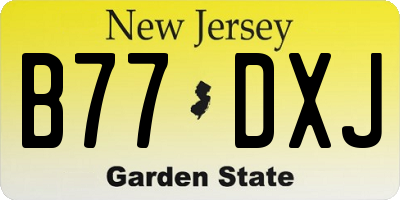 NJ license plate B77DXJ