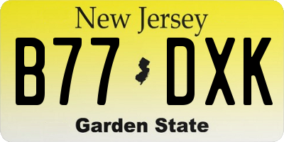 NJ license plate B77DXK