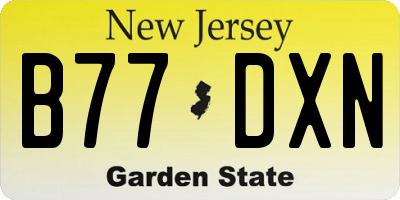 NJ license plate B77DXN
