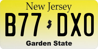 NJ license plate B77DXO