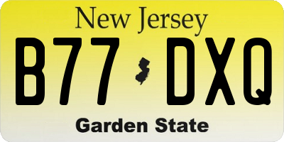 NJ license plate B77DXQ