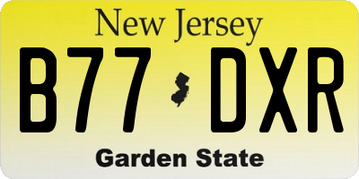NJ license plate B77DXR