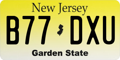 NJ license plate B77DXU