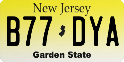 NJ license plate B77DYA