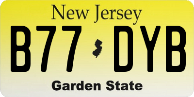 NJ license plate B77DYB