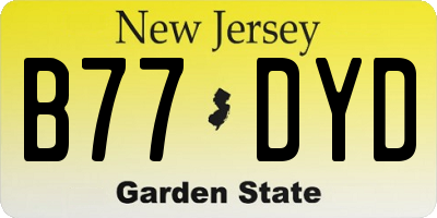 NJ license plate B77DYD