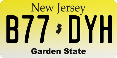 NJ license plate B77DYH