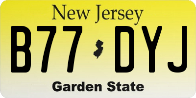 NJ license plate B77DYJ