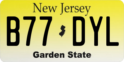 NJ license plate B77DYL