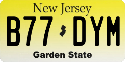 NJ license plate B77DYM