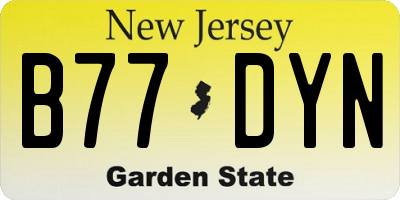 NJ license plate B77DYN