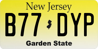 NJ license plate B77DYP