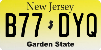NJ license plate B77DYQ