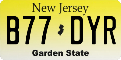 NJ license plate B77DYR