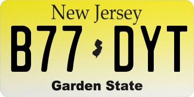 NJ license plate B77DYT