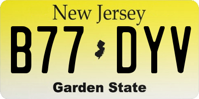 NJ license plate B77DYV